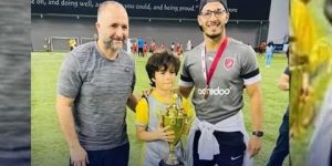 فئة أقل من 13 عاما.. بلماضي يحتفل بتتويج ابنه ببطولة الدوري القطري