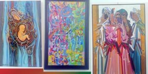 تشكيليون يرسمون للثورة المجيدة وغزة الصامدة