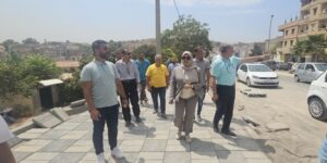 تهيئة الأرصفة المحاذية للمحلات بالقبة