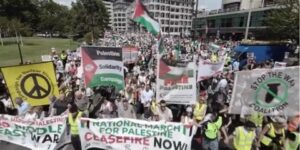 تظاهرة كبرى وسط لندن تضامنا مع فلسطين وتنديدا بجرائم الاحتلال