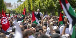 مسيرة للجنة الوطنية التونسية لدعم المقاومة في فلسطين