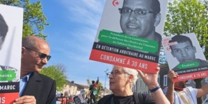 بلطجية الاحتلال المغربي يحاولون التشويش على مسيرة دولية مطالبة بالإفراج عن الأسرى الصحراويين